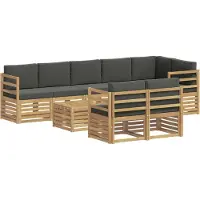 vidaXL Buiten bank set 9 st Wit en antracietkleurig Polyester