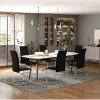Glamour Luxe Cantilever Fluwelen Eetkamerstoelen Set van 2 – Zwart (44 x 41 x 99 cm)