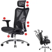 MCW Bureaustoel -J87, bureaustoel, ergonomisch verstelbare armleuning, 150kg belastbaar ~ bekleding zwart, frame zwart