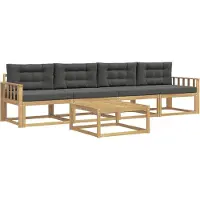 vidaXL Buiten bank set 4 st Wit en antracietkleurig