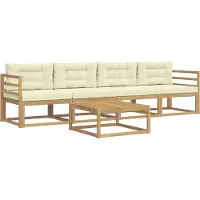 vidaXL Buiten bank set 4 st Wit en crèmekleurig