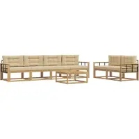 vidaXL Buiten bank set 6 st Wit en Beige