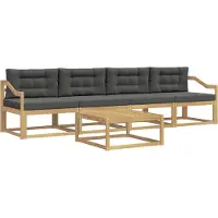 vidaXL Buiten bank set 4 st Wit en antracietkleurig