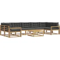 vidaXL Buiten bank set 6 st Wit en antracietkleurig