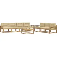 vidaXL Buiten bank set 7 st Wit en Beige