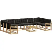 vidaXL Buiten bank set 11 st Wit en zwart