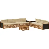 vidaXL Buiten bank set 8 st Natuurlijk en Beige Polyester