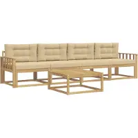vidaXL Buiten bank set 4 st Wit en Beige