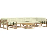 vidaXL Buiten bank set 6 st Wit en crèmekleurig
