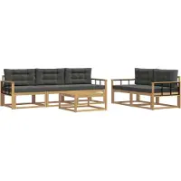 vidaXL Buiten bank set 6 st Wit en antracietkleurig