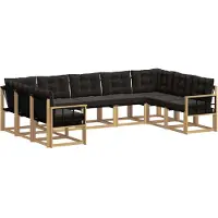 vidaXL Buiten bank set 9 st Wit en zwart