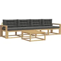 vidaXL Buiten bank set 4 st Wit en antracietkleurig