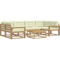 vidaXL Buiten bank set 5 st Wit en crèmekleurig
