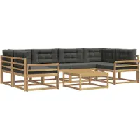 vidaXL Buiten bank set 5 st Wit en antracietkleurig