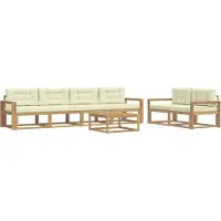 vidaXL Buiten bank set 6 st Wit en crèmekleurig