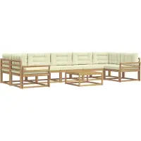 vidaXL Buiten bank set 6 st Wit en crèmekleurig