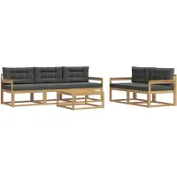 vidaXL Buiten bank set 6 st Wit en antracietkleurig