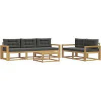 vidaXL Buiten bank set 6 st Wit en antracietkleurig