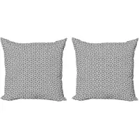 Abakuhaus Grijze en witte kussensloopset (2 stuks), retro diamantsterr 45 cm, antracietgrijs en wit