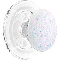 PopSockets , Smartphone PopGrip MagSafe Standaard en Selfie Functie Glittereffect, Wit