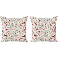 Abakuhaus Kerstkussenhoez set van 2, Vintage Kerst, 50x50 cm, Petrolblauwbruin