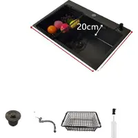 OEM Keukenwastafel, roestvrij staal, opbouwmontage, 60x45 cm. Eén set