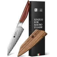 Xinzuo x Uliassi – Groentemes Damascus 13 cm – Professioneel Keukenmes – Xing Series – Mauro Uliassi (3-sterren Michelin chef)
