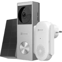 Ezviz 2K Wireless Video Doorbell with Solar Panel, 5200mAh Battery, Person Detection, Color Night Vision, Privacy Zone, Built-in 8GB eMMC, Video Doorbell with Camera, Wireless/Wired, CP3 Pro+Chime