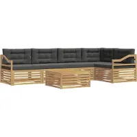 vidaXL Buiten bank set 6 st Wit en antracietkleurig Polyester