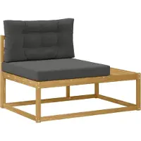 vidaXL Buiten eindsofa Massief Acacia Hout Whitewash en antraciet