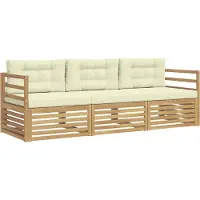 vidaXL Buiten bank set 3 st Wit en crèmekleurig Polyester
