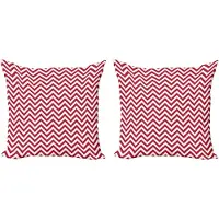 Abakuhaus rode sierkussens, kussenhoez 2-pack, klassiek eenvoudig chevronpatroon, 40x40 cm, donker koraalwit