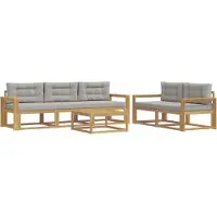 vidaXL Buiten bank set 6 st Wit en Lichtgrijs