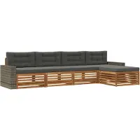 vidaXL Buiten bank set 5 st Natuurlijk en Antraciet Polyester