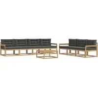 vidaXL Buiten bank set 7 st Wit en antracietkleurig