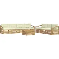 vidaXL Buiten bank set 8 st Wit en crèmekleurig Polyester