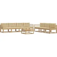 vidaXL Buiten bank set 7 st Wit en Beige