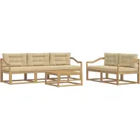 vidaXL Buiten bank set 6 st Wit en Beige