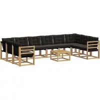 vidaXL Buiten bank set 11 st Wit en zwart