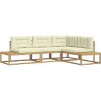 vidaXL Buiten bank set met kussen Wit 277,5 x 198,5 x 73 cm Polyester