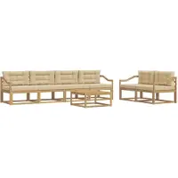 vidaXL Buiten bank set 6 st Wit en Beige