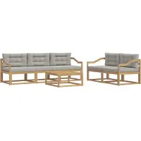 vidaXL Buiten bank set 6 st Wit en Lichtgrijs