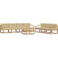 vidaXL Buiten bank set 7 st Wit en Beige