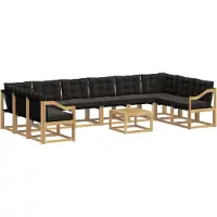 vidaXL Buiten bank set 11 st Wit en zwart