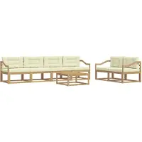 vidaXL Buiten bank set 6 st Wit en crèmekleurig