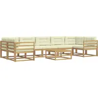 vidaXL Buiten bank set 6 st Wit en crèmekleurig