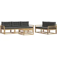 vidaXL Buiten bank set 6 st Wit en antracietkleurig
