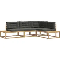 vidaXL Buiten bank set met kussen Wit 277,5 x 198,5 x 73 cm Polyester