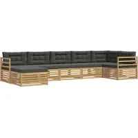 vidaXL Buiten bank set 7 st Wit en antracietkleurig