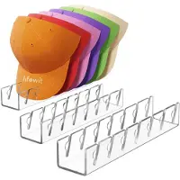 LONGZIMING -Cap Organizer - Pettenhouder - Cap Rack - Ruimtebesparend Ontwerp - Zonder Montage Nodig - Transparant Kunststof - Moderne Stijl - Beschermt Petvorm - 3 Stuks